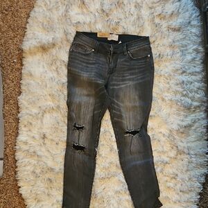 BKE Black Skinny Jeans Distressed Design